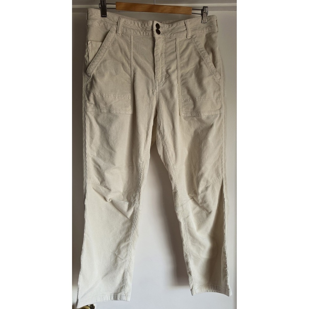 Pilcro Straight Pants Size 30 Beige Solid Cotton Casual Trousers Corduroy